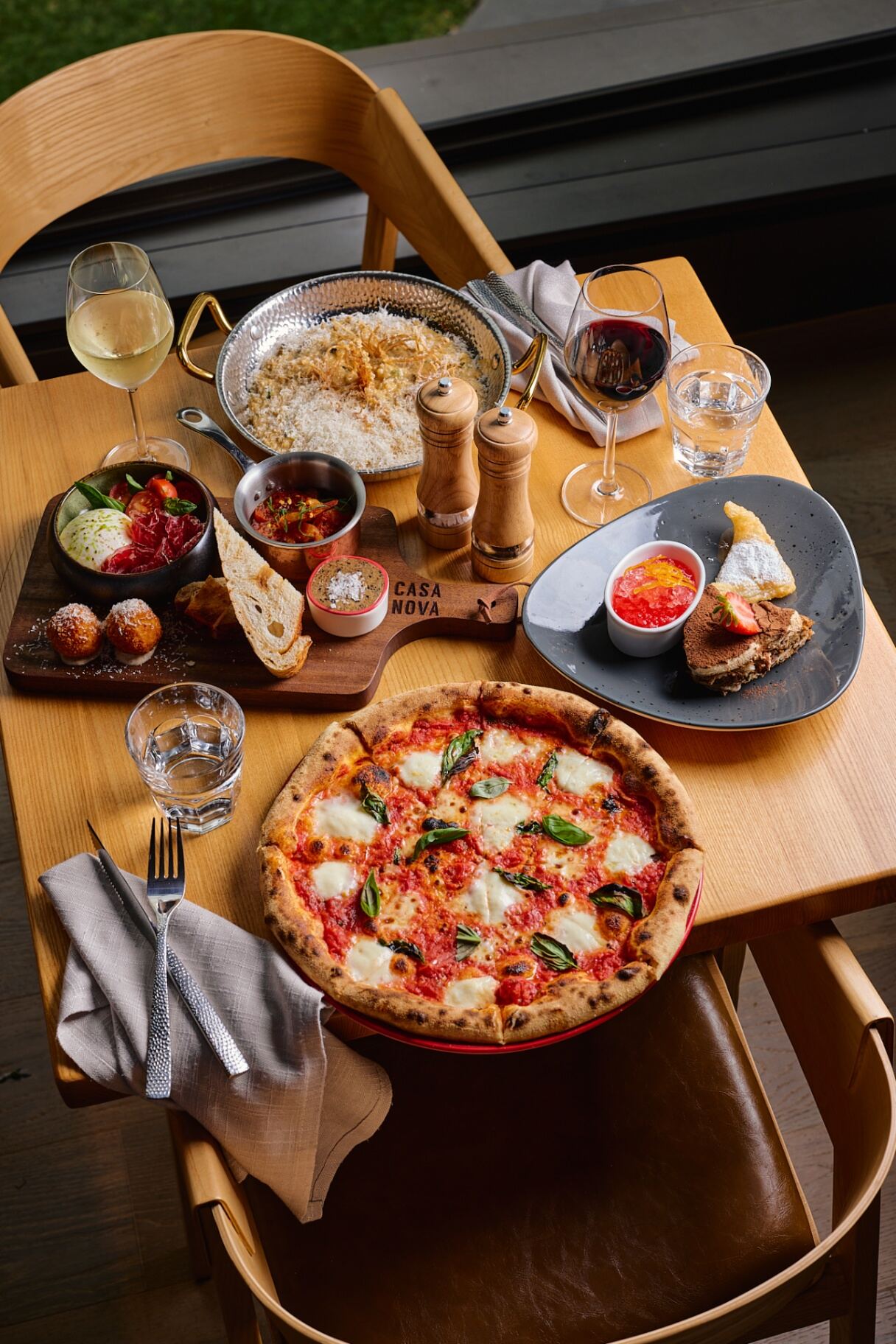 Festive Italian banquet spread at Casa Nova
